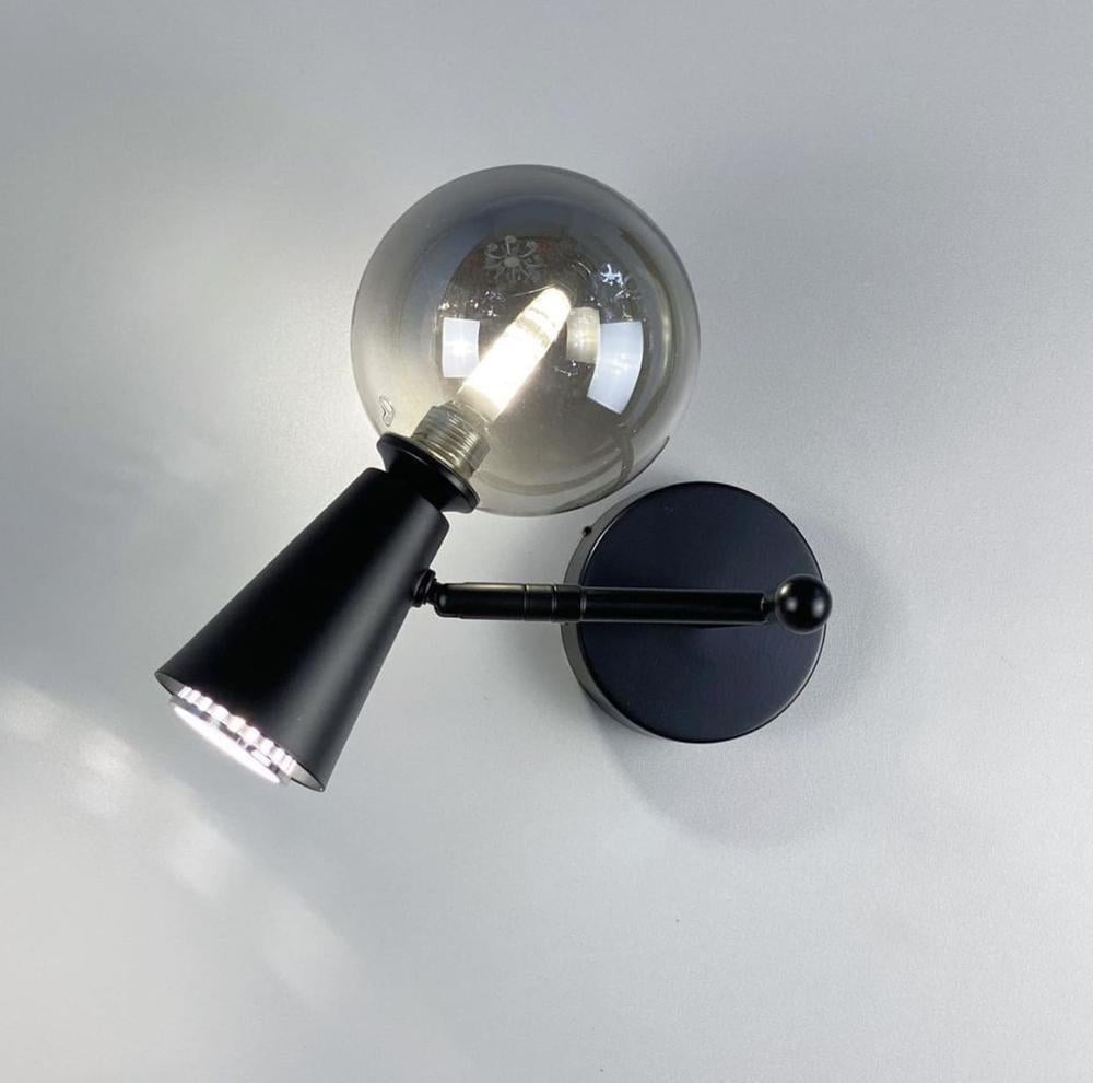 Бра Line.F YG 8006-2W BK с уникальным плафоном на два источника света Черный (484_705)