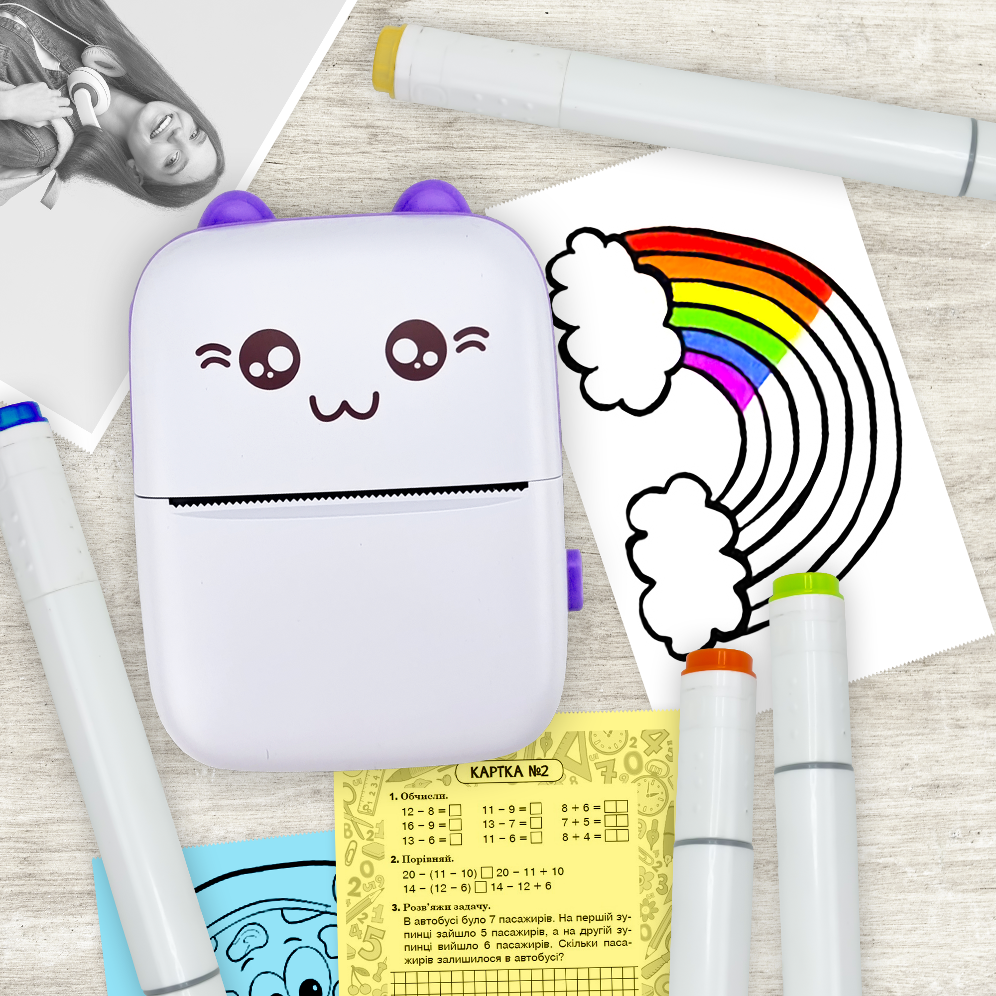 Принтер дитячий портативний Jetix Mini printer Purple (JMP-4) - фото 3 Принтер дитячий портативний Jetix Mini printer Purple (JMP-4) - фото 3