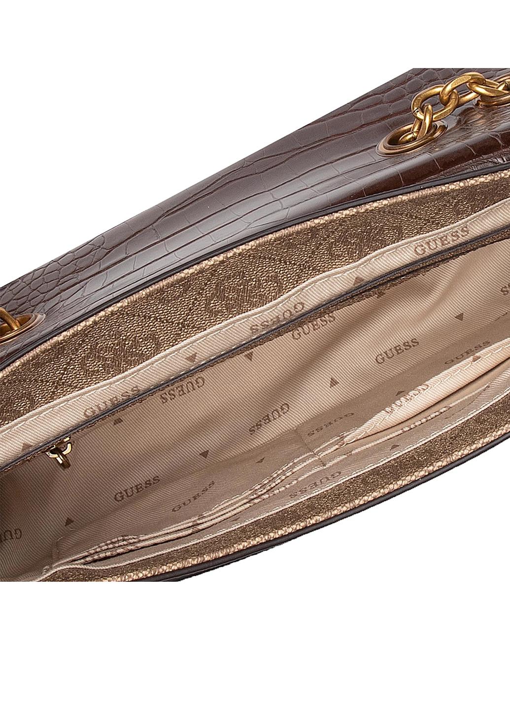 Сумка кросс боди женская из эко кожи Guess ROSSANA CONVERTIBLE XBODY FLAP HWSC8551210-LGW Светло-коричневый - фото 4 Сумка кросс боди женская из эко кожи Guess ROSSANA CONVERTIBLE XBODY FLAP HWSC8551210-LGW Светло-коричневый - фото 4