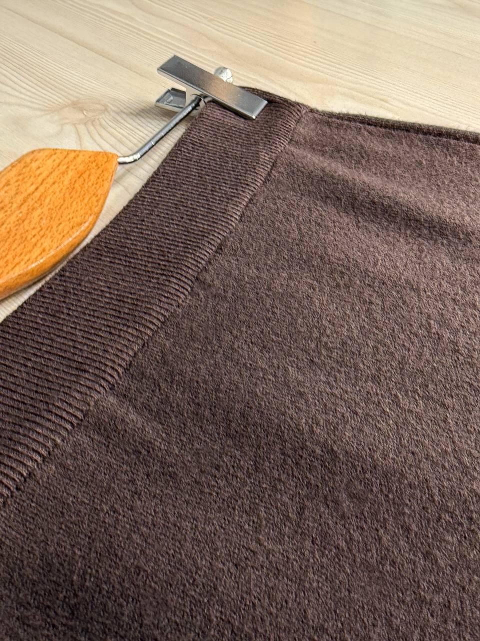 Юбка женская MY FASHION 6808-48 вязаная короткая с разрезом One Size Коричневый (5785) - фото 8 Юбка женская MY FASHION 6808-48 вязаная короткая с разрезом One Size Коричневый (5785) - фото 8