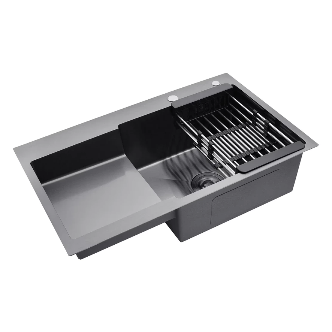 Мийка для кухні Kroner KRP Schwarze 7848RHM з нержавіючої сталі PVD 3/1 мм (CV030024) - фото 4