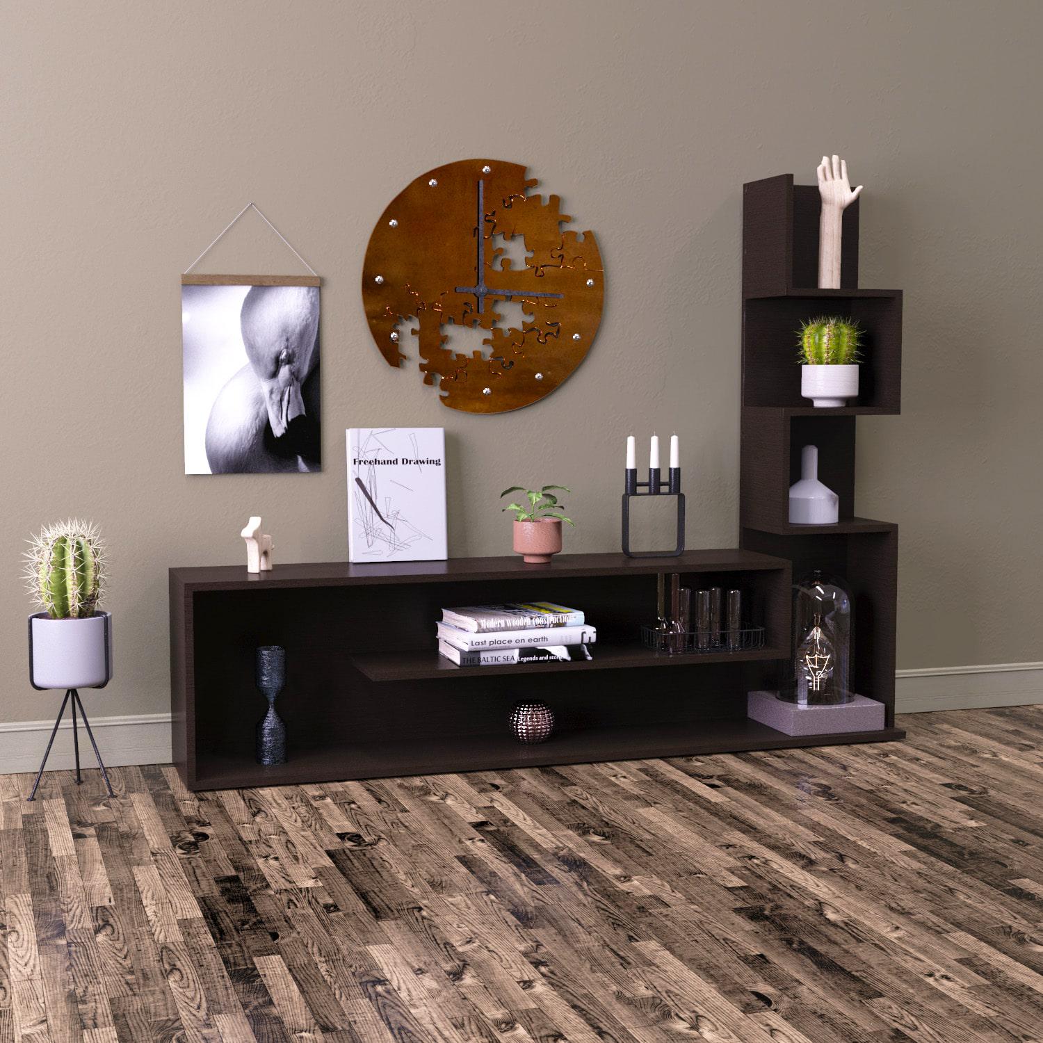 Стенка для гостиной Light 1500x1220x266 мм Венге (GALT06050500000) - фото 2 Стенка для гостиной Light 1500x1220x266 мм Венге (GALT06050500000) - фото 2