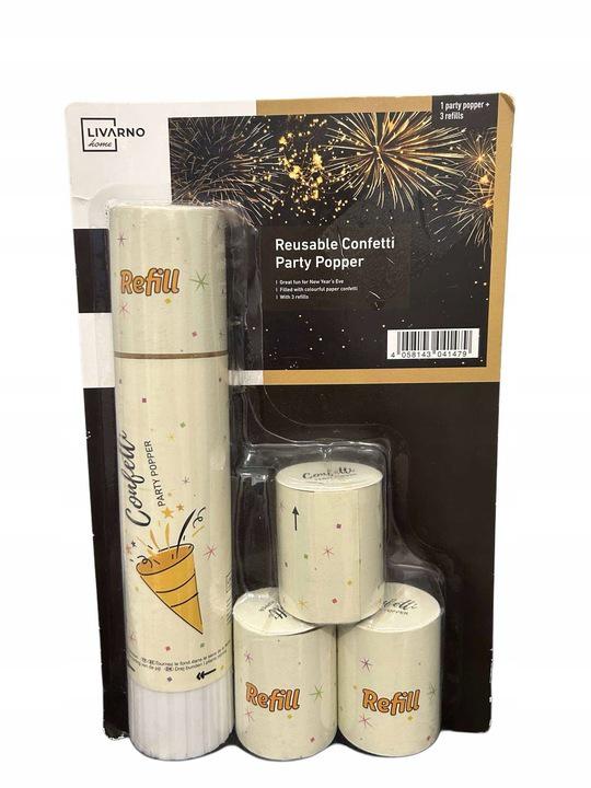 Хлопавка-поппер з конфетті Livarno Home Party Popper багаторазова зі змінними картриджами 3 шт. (30625974)