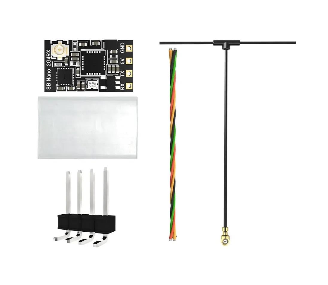 Приемник управления ELRS 2.4GHz SpeedyBee Nano ESP8285+SX1280 + T-антенна для FPV дронов (00-00025396)