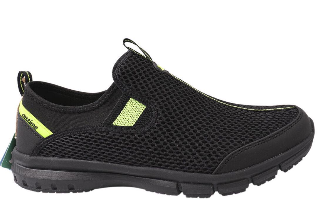 Кросівки чоловічі Restime з текстилю на низькому ходу р. 45 Чорний (142-21/22LK) - фото 3