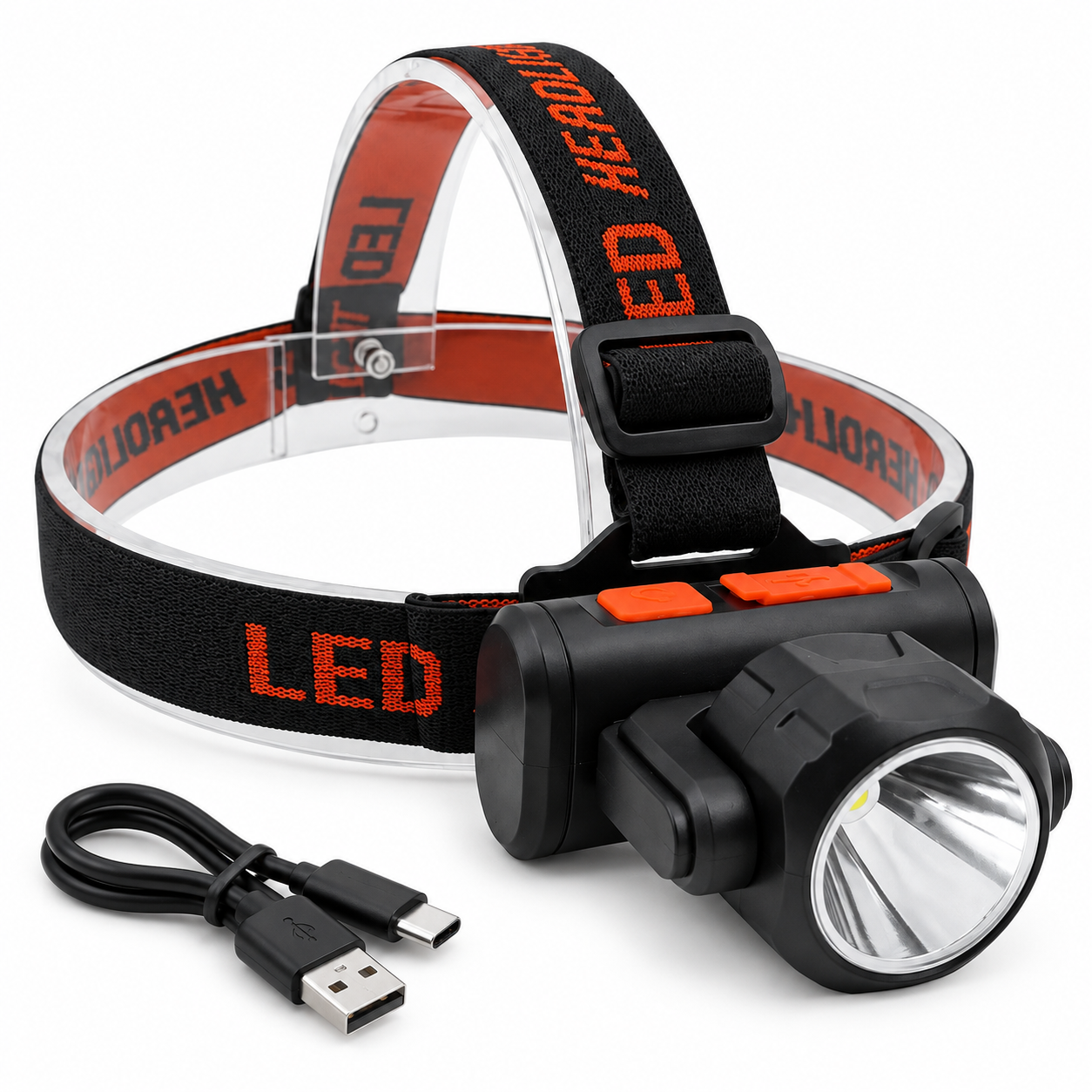 Фонарь налобный LED Bailong BL-2001 аккумуляторный с USB-зарядкой для рыбалки/ремонта/кемпинга (2016727)