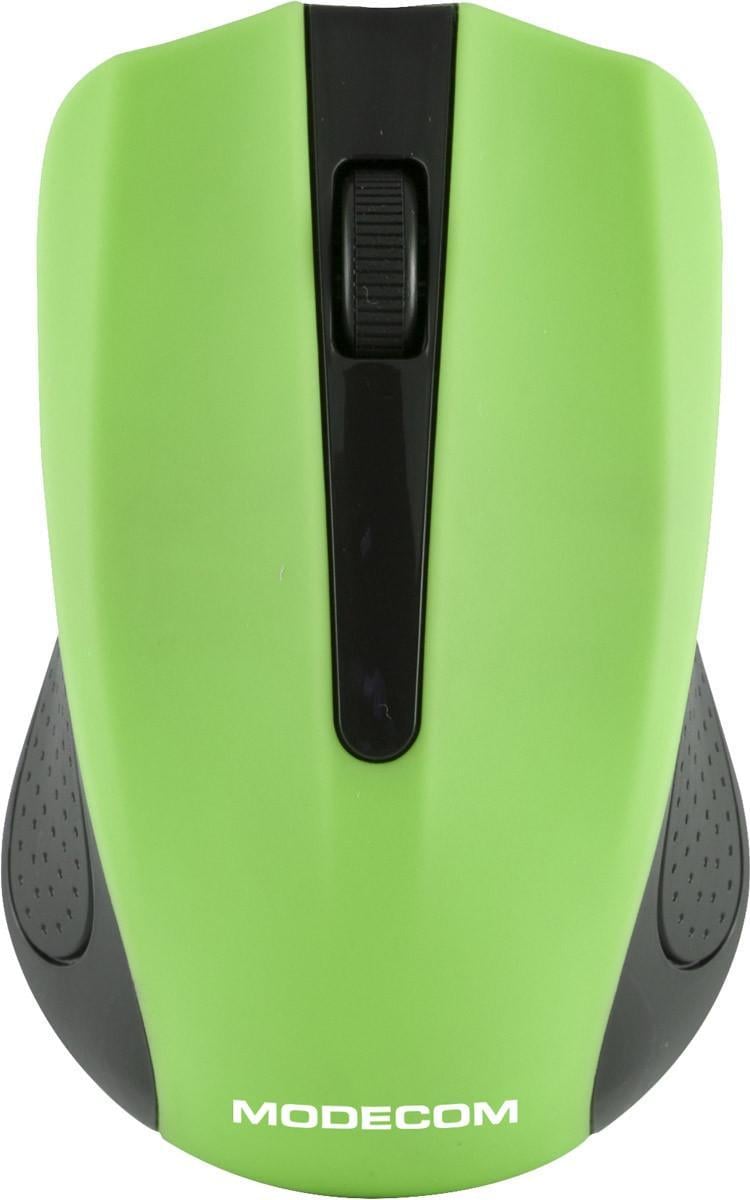 Компьютерная мышка беспроводная Modecom MC-WM9 2 кнопки 1200 dpi Черно-зеленый (36260853)