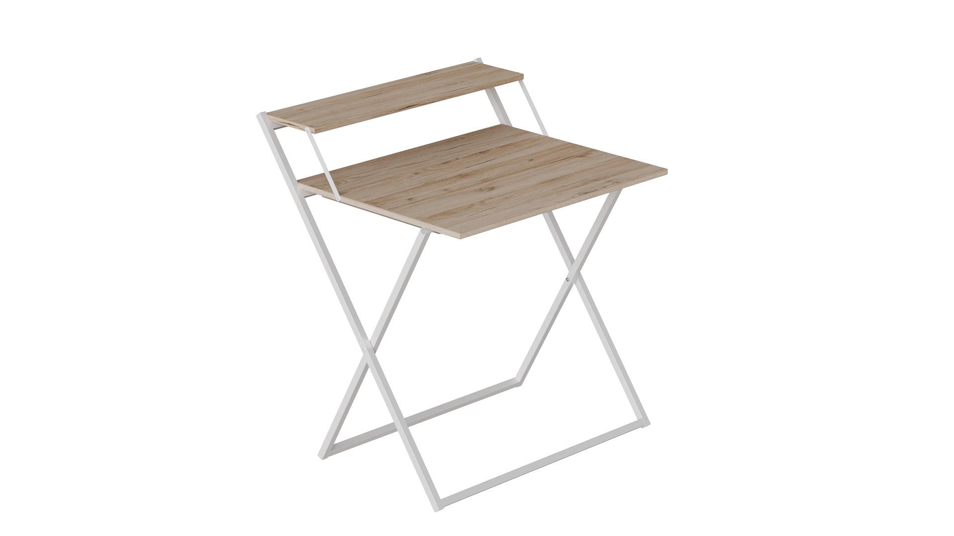 Стіл-трансформер Ferrum-decor Компакт 4 метал/ДСП 16 мм 750x790x720 мм Білий/Дуб Сан-Марино (FRD-104698) - фото 1