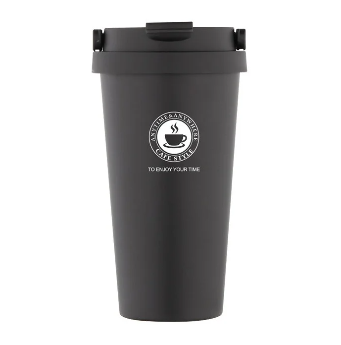 Термочашка металлическая Coffee style с ручкой 450 мл Черный (MMS-MT-3899A)