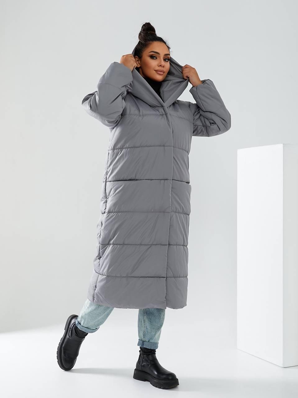 Пальто-пуховик довге на кнопках Аiza А521 р. 42-44 Персиковий/Бежевий - фото 11 Пальто-пуховик довге на кнопках Аiza А521 р. 42-44 Персиковий/Бежевий - фото 11