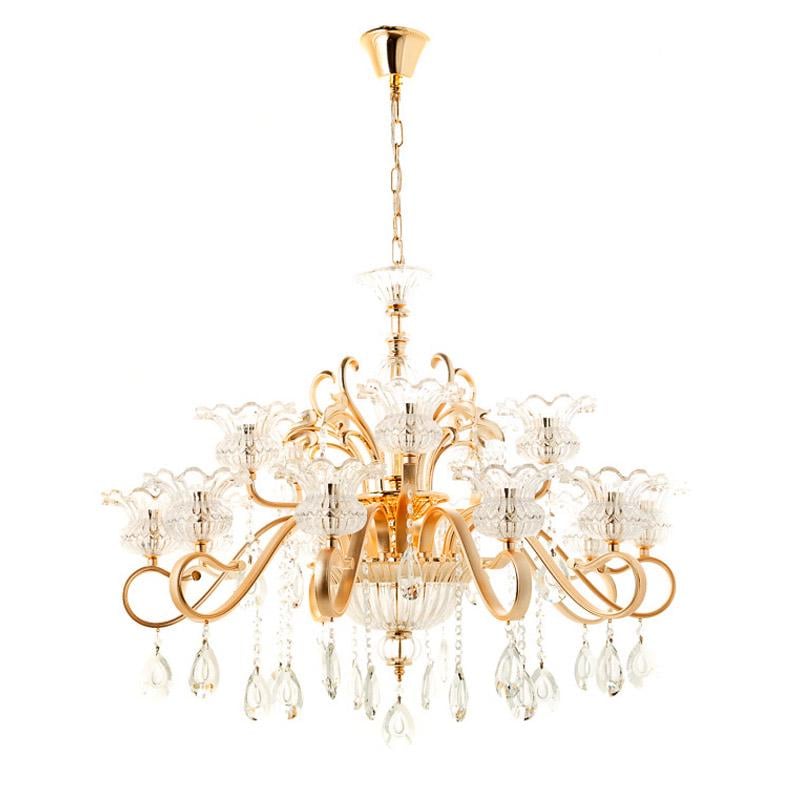 Люстра подвесная Light House ES-15435/10+5 на пятнадцать ламп Золотой