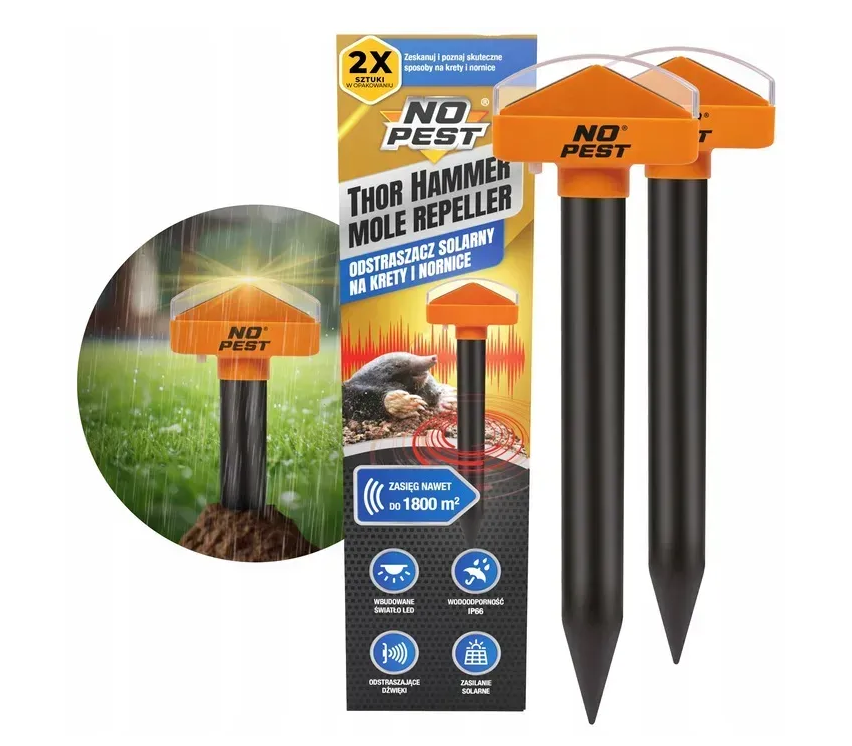 Отпугиватель кротов/полевок и солнечный змей Thor Hammer Mole Repeller NO PEST 2 шт. (Mole NO PEST) - фото 2 Отпугиватель кротов/полевок и солнечный змей Thor Hammer Mole Repeller NO PEST 2 шт. (Mole NO PEST) - фото 2