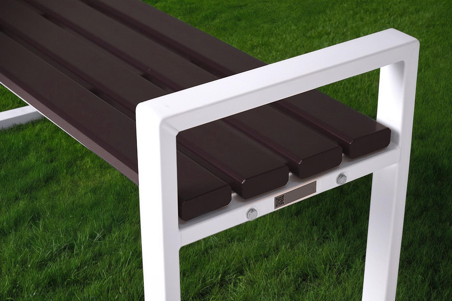 Лавка з ПВХ профілю ТОБІ ШО модерн без спинки 1514х598х415 мм Коричнево-Білий - фото 6