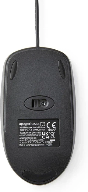 Миша комп’ютерна дротова Amazon Basics USB оптична 1000 DPI Чорний - фото 5 Миша комп’ютерна дротова Amazon Basics USB оптична 1000 DPI Чорний - фото 5