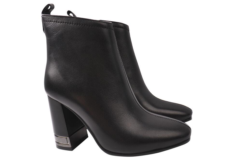 Ботильоны женские Erisses из кожи на большом каблуке р. 33 Черный (899-21/22DH)