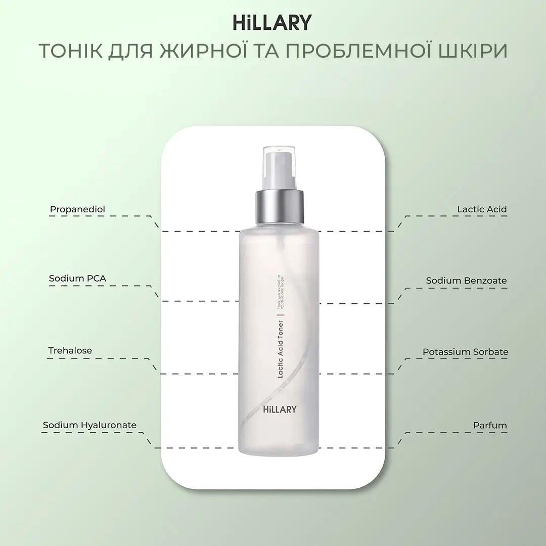 Тонік Hillary Lactic Aсid Toner для жирної та проблемної шкіри (HI-08-592) - фото 2