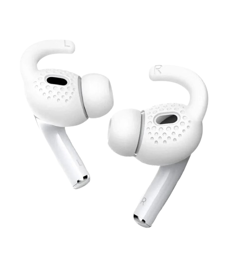Крючки-насадки для AirPods Pro 2 силиконовые Gcioii 3 пары с чехлом Белый (0335)