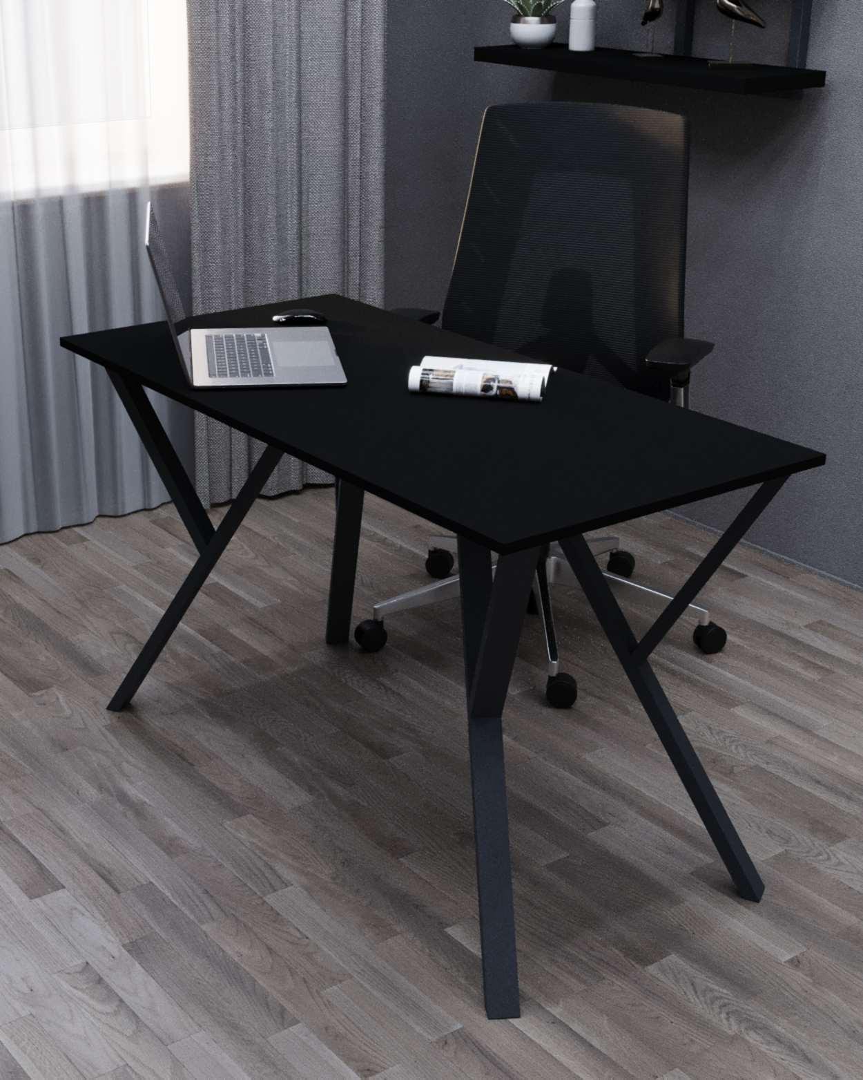 Стол письменный Loft Серия 5 металлический профиль 60х30 мм 1600х800х16 мм Черный (22393715)