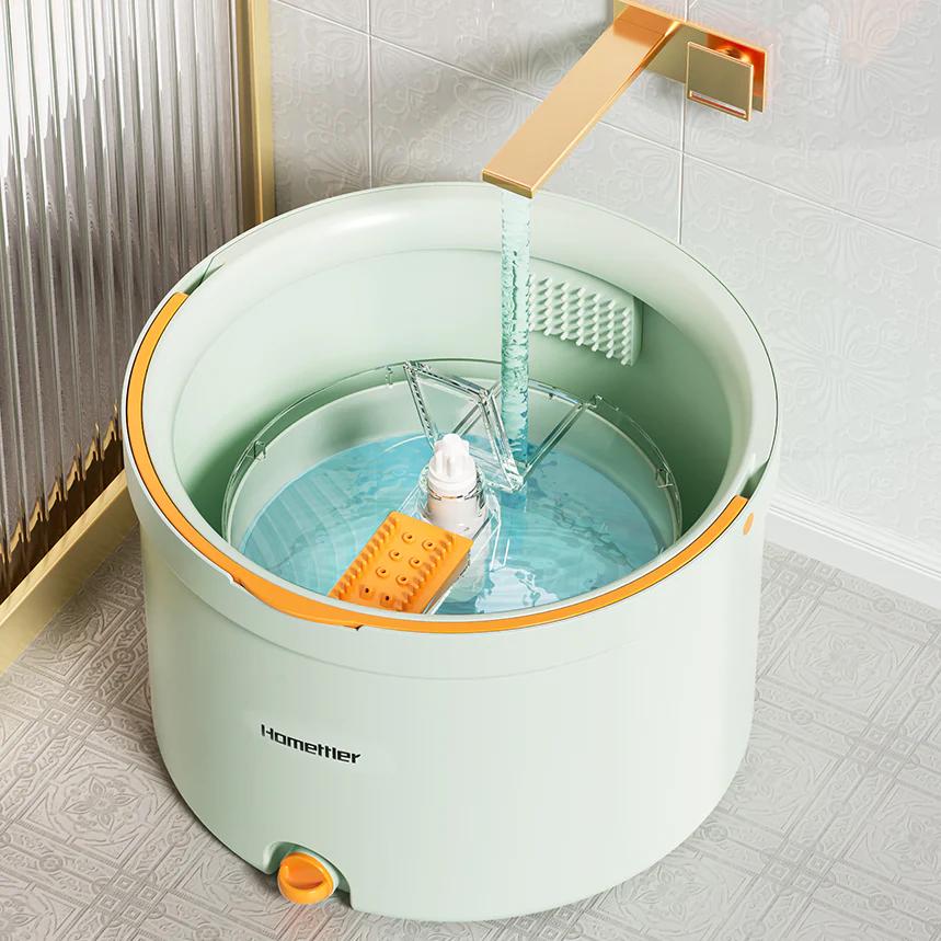 Набір швабри та відра з віджимом Homettler CW005 Синій (23410576) - фото 6