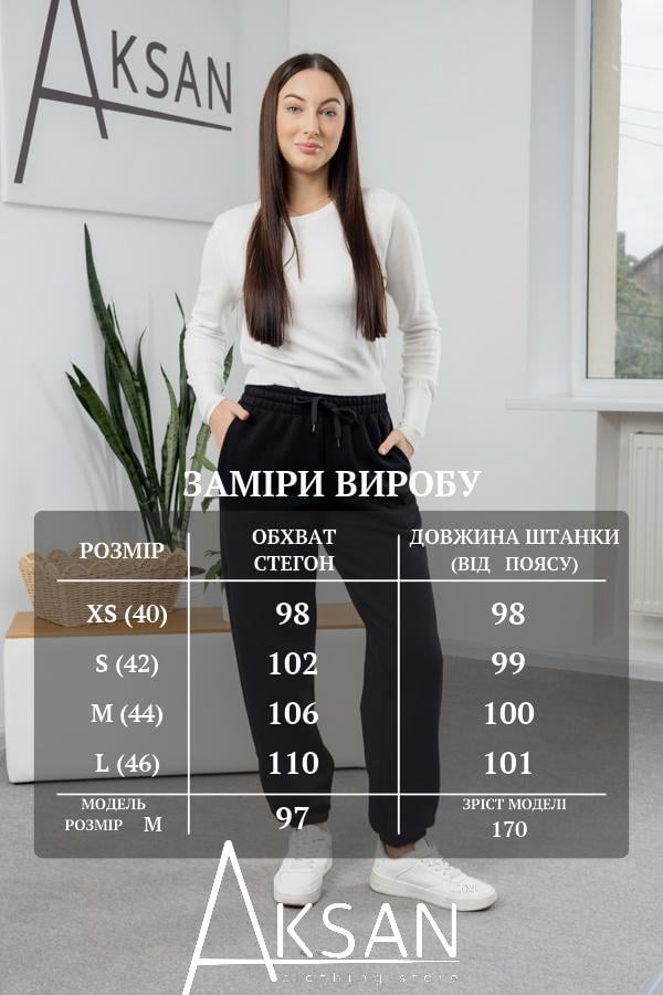 Штани жіночі зимові AKSAN байкові L Чорний (25.2802_black_46(L)) - фото 4 Штани жіночі зимові AKSAN байкові L Чорний (25.2802_black_46(L)) - фото 4
