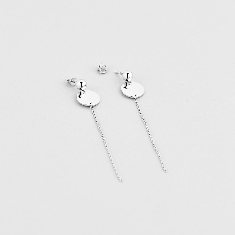 Серебряные серьги Minimal Необычность (4554)