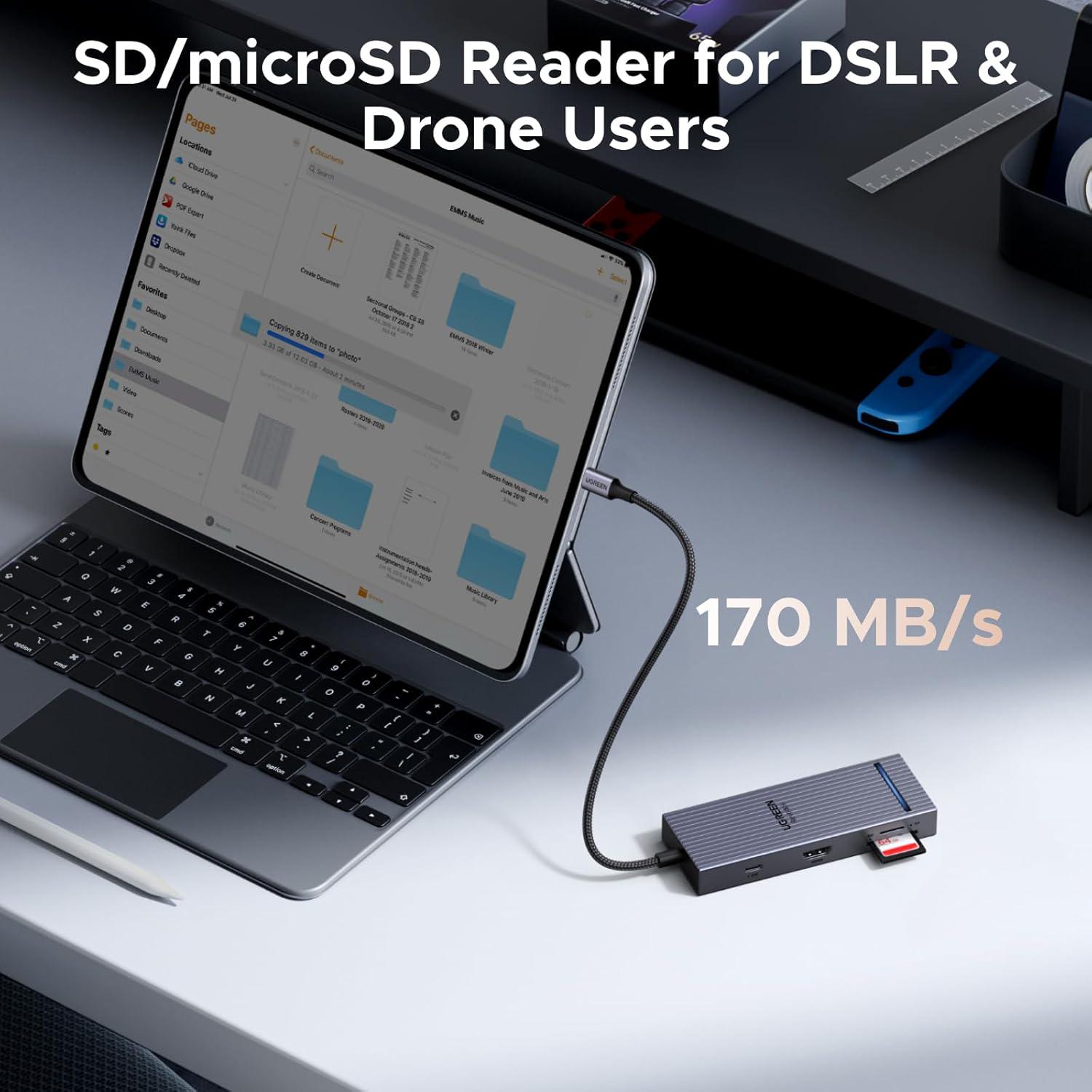 Концентратор UGREEN 8в1 Revodok Pro с HDMI 4K при 60 Гц/10 Гбит/с SD/TF со скоростью 170 МБ/с 100 Вт Grey (75027) - фото 11 Концентратор UGREEN 8в1 Revodok Pro с HDMI 4K при 60 Гц/10 Гбит/с SD/TF со скоростью 170 МБ/с 100 Вт Grey (75027) - фото 11