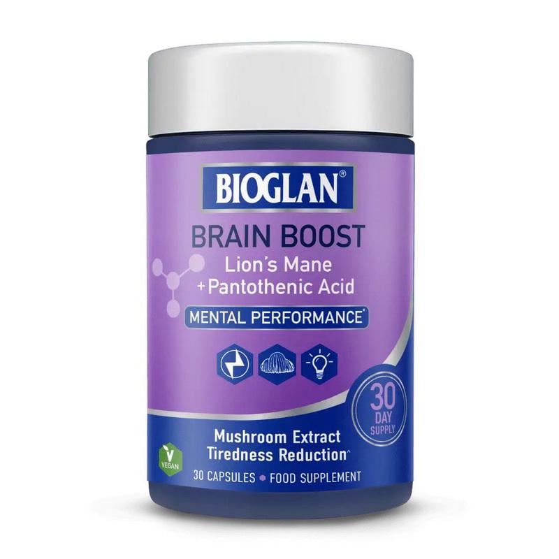 Ежик гребенчатый с витамином B5 Bioglan Brain Boost 300 мг 30 капс.