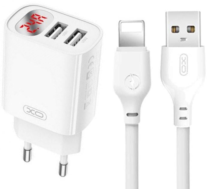 Устройство зарядное Xo L95 2 USB 2,4A кабель Lightning White (36834) Устройство зарядное Xo L95 2 USB 2,4A кабель Lightning White (36834)