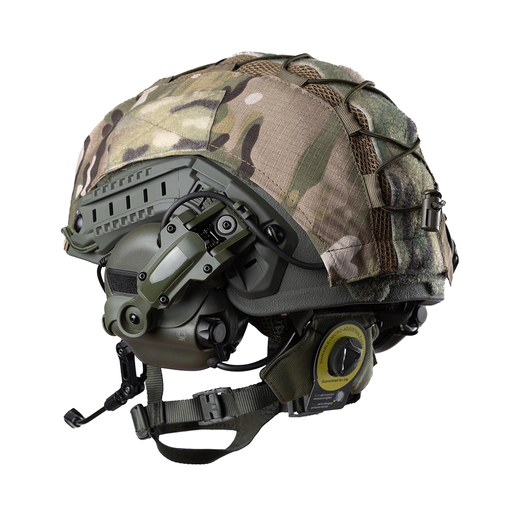 Шолом FAST SPECPROM в кавері з навушниками Earmor M32H з Чебурашками M 55-57 см Олива - фото 4