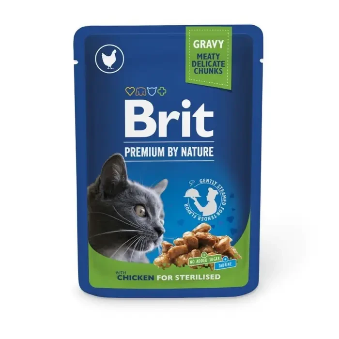 Вологий корм для стерилізованих котів Brit Premium Cat Chicken Slices курка 100 г (100275/506033)