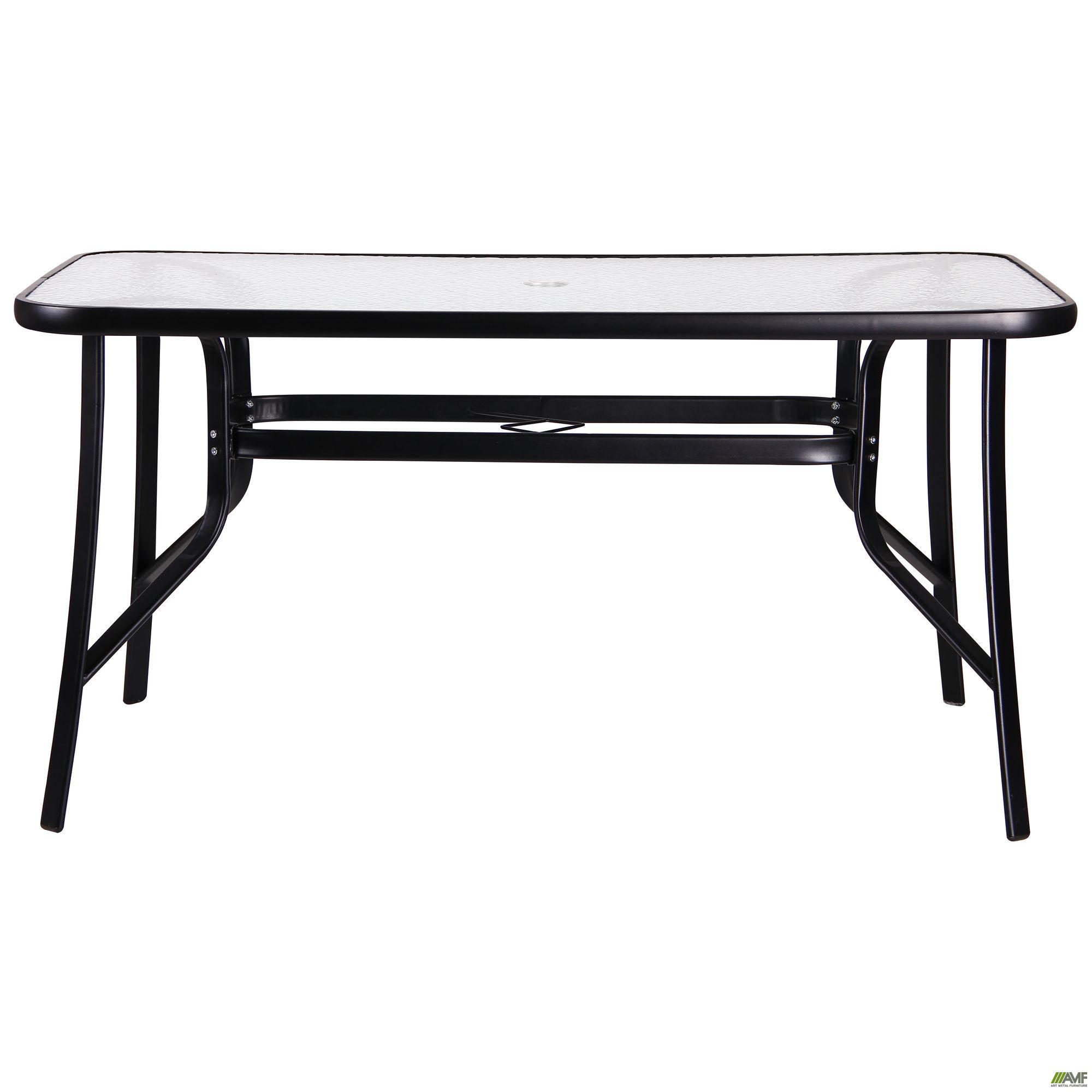 Обідній кухонний стіл AMF Cancun 710х1400х800 мм сталь/загартоване скло Чорний/Хвиля - фото 6 Обідній кухонний стіл AMF Cancun 710х1400х800 мм сталь/загартоване скло Чорний/Хвиля - фото 6