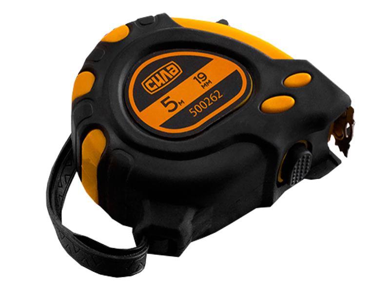 Рулетка Сила Стандарт 500262 прорезиненная супермагнит 5 м 19 мм (3378)