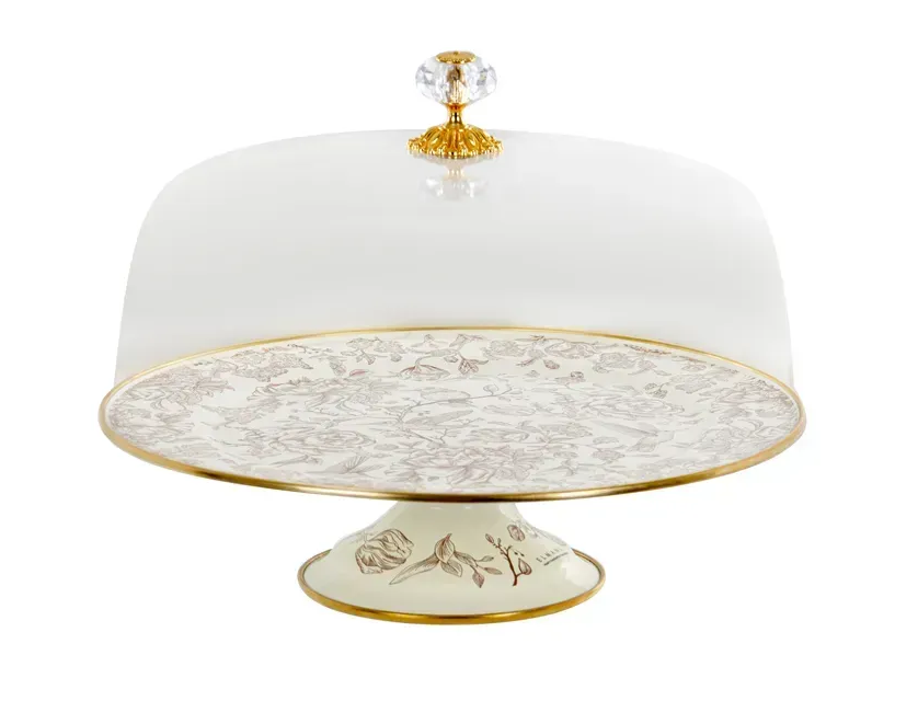 Тортівниця емальована BIRD Elmani з кришкою на ніжці 30 см