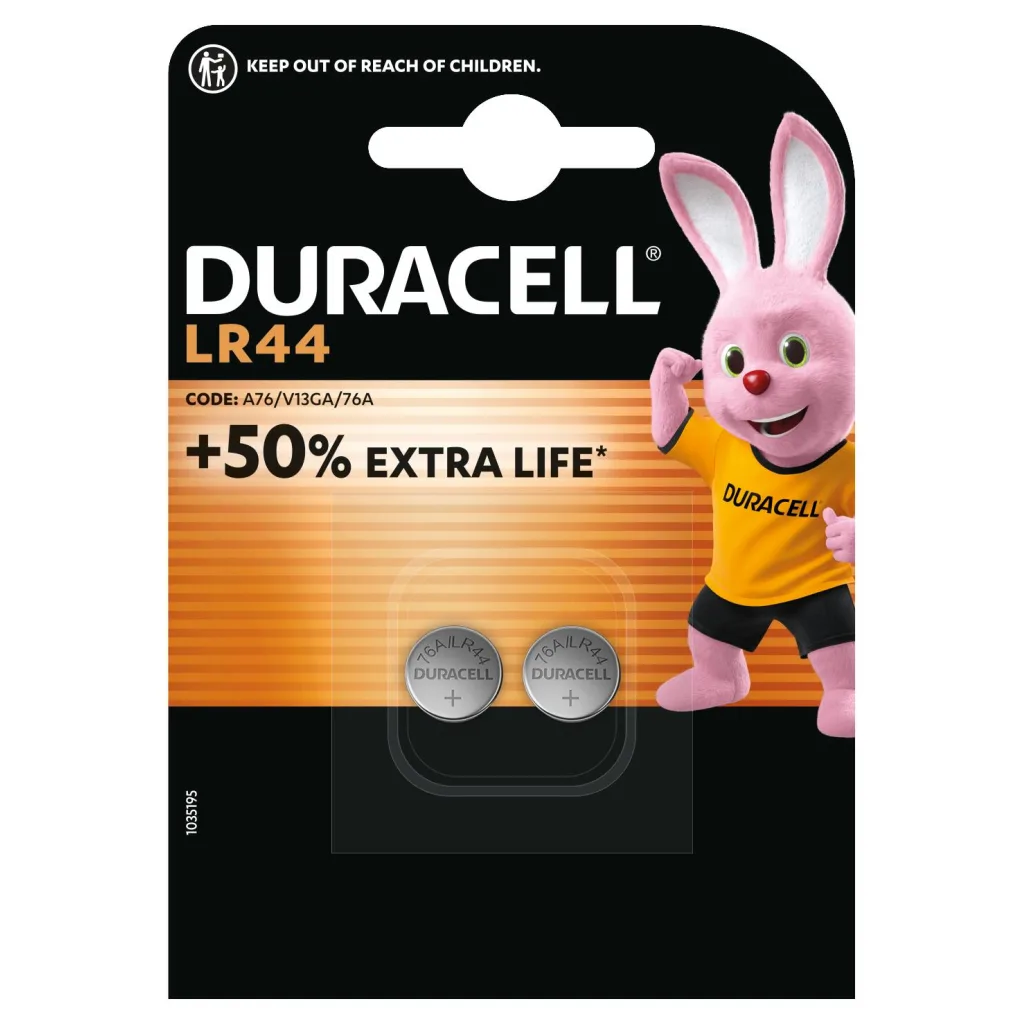 Комплект батарейок Duracell LR44 спеціалізована лужна 2 шт. 1,5V (5000394504424/5007795)