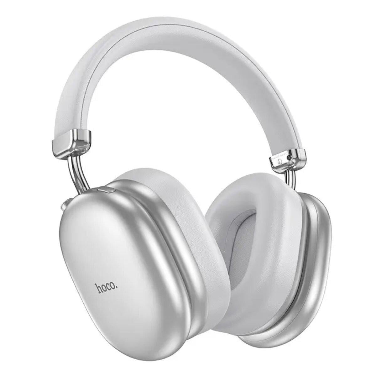 Наушники беспроводные Hoco W35 Max Auspicious ANC noise reduction BT5.4 headphones 800mAh Silver (6942007631297)
