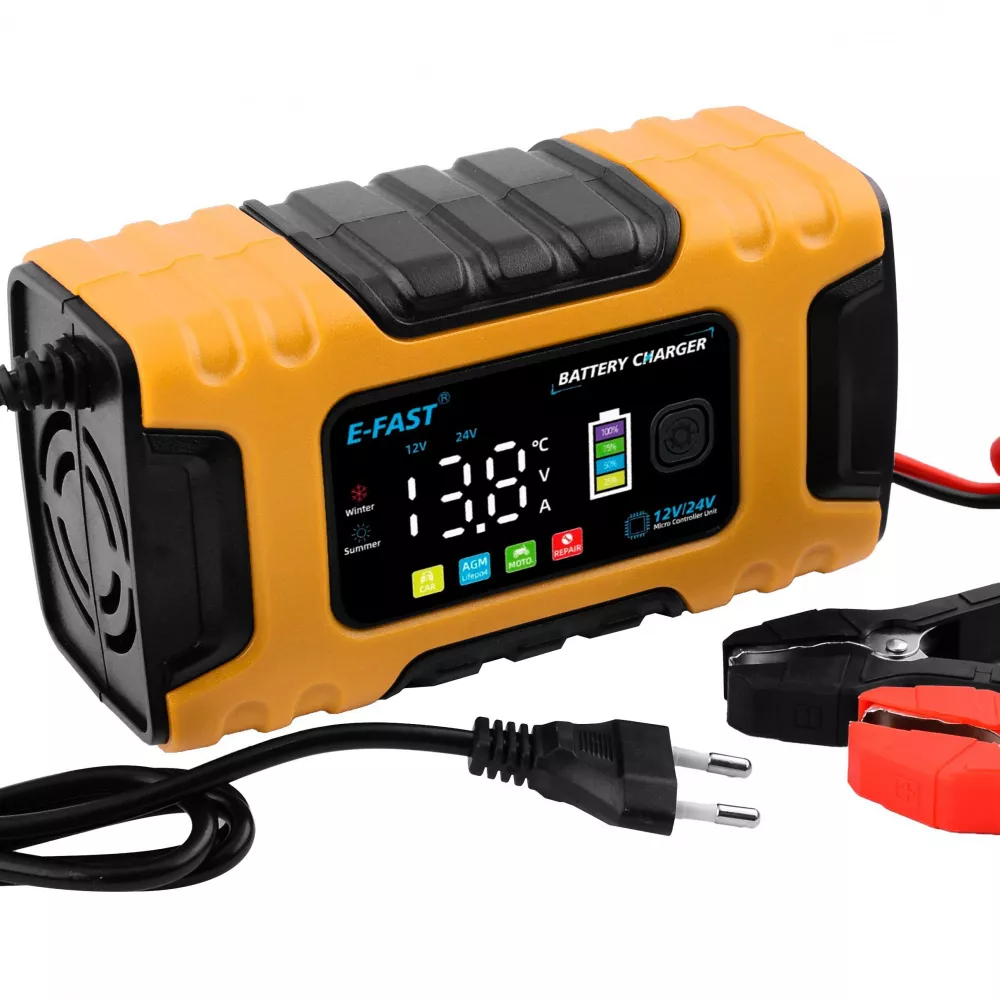 Зарядний пристрій для автомобіля E-Fast TK600 12В/24В Жовтий (30142016) - фото 3