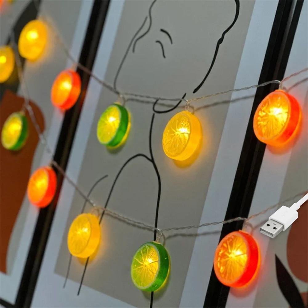Гирлянда светодиодная новогодняя Фрукты 10 LED на батарейках и USB статический режим 4 м Теплый белый Гирлянда светодиодная новогодняя Фрукты 10 LED на батарейках и USB статический режим 4 м Теплый белый