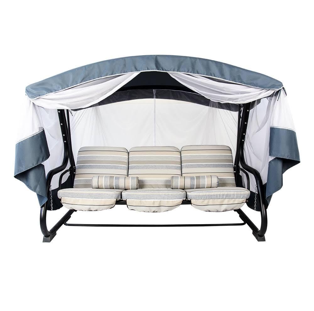 Качели садовые Vitan Кристина Дралон Бежево-серая полоса (00-00034021)