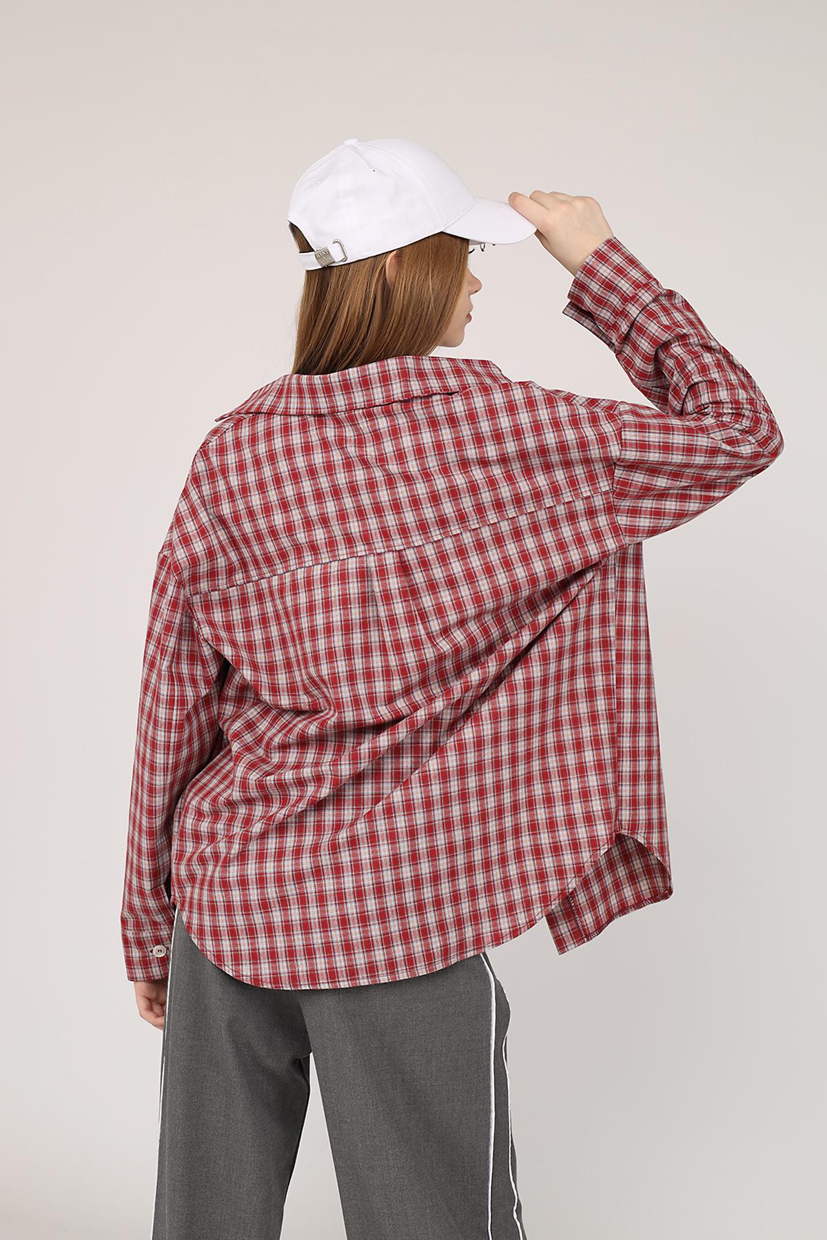 Сорочка з довгим рукавом ЦБ-00271031 жіноча р. 50 Червоний (SKT001047780) - фото 2 Сорочка з довгим рукавом ЦБ-00271031 жіноча р. 50 Червоний (SKT001047780) - фото 2