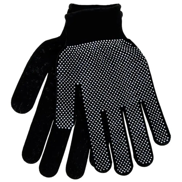 Рукавички захисні з пвх крапкою Чорний (3378)