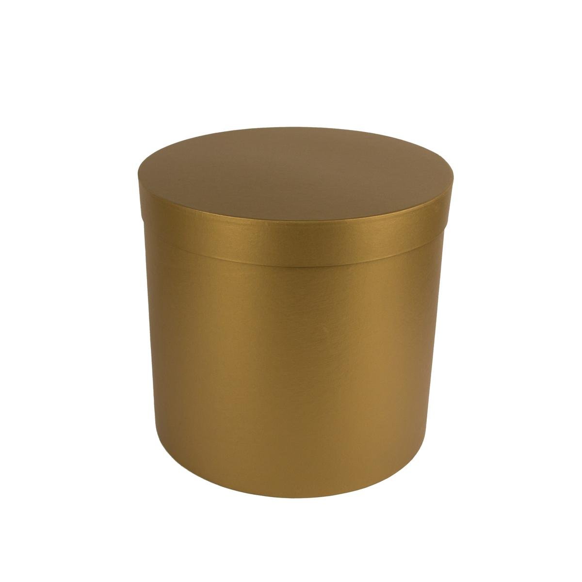 Коробка Perfectbox цилиндрическая перламутровая 23х25х25 см Темно-золотой (2526в13)