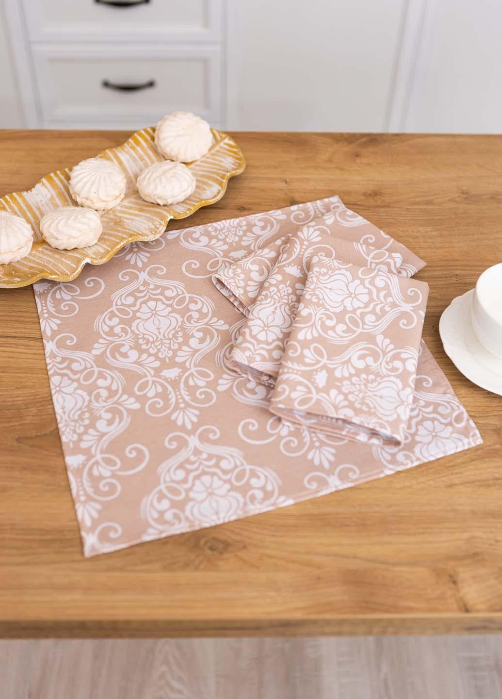 Салфетки хлопковые Вензель 35х35 см 4 шт. Бежевый (внзб35)