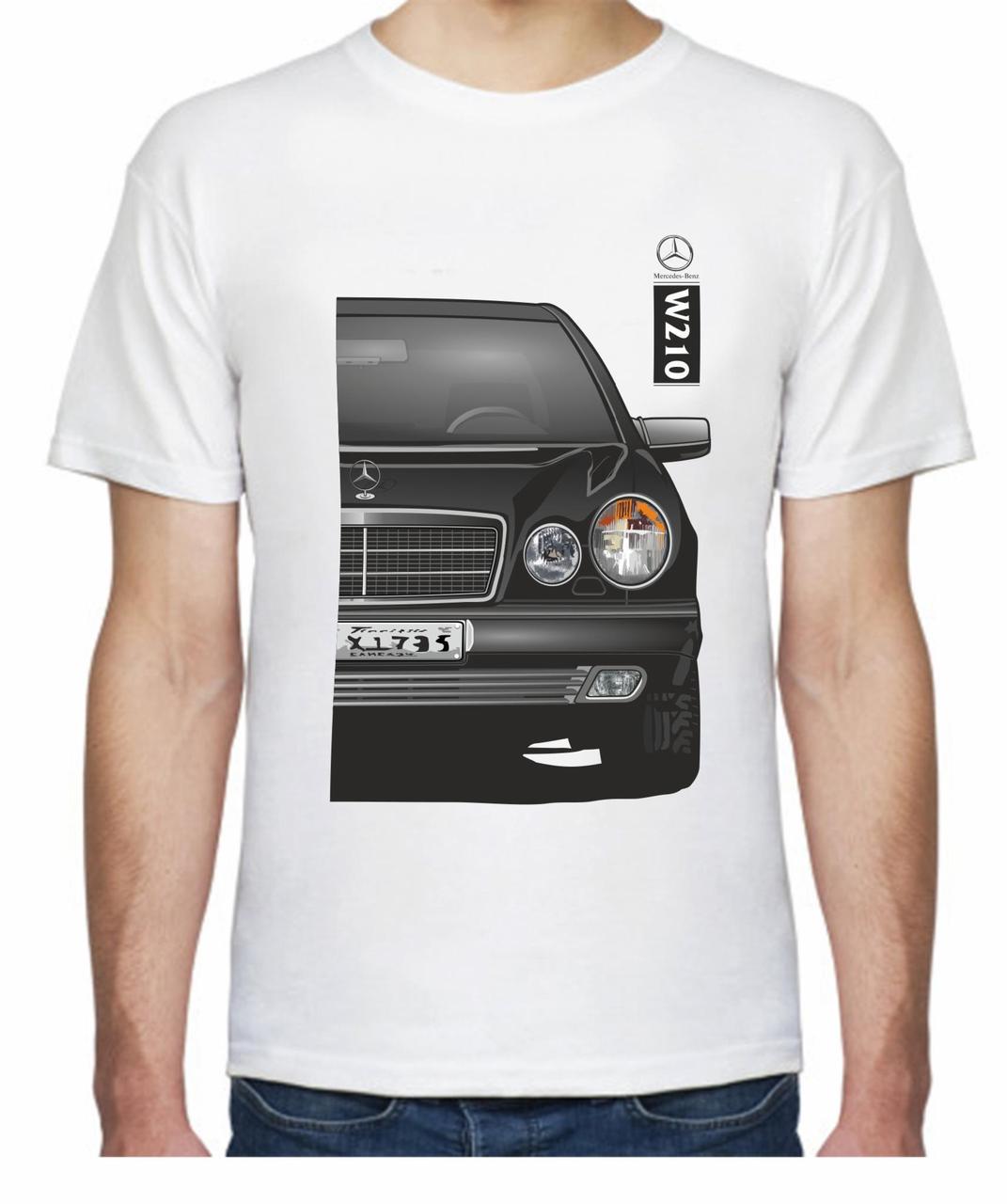 Футболка мужская Avtolife Mercedes-Benz W210 Stock F 205411 XL Черный/Белый (2496438578)