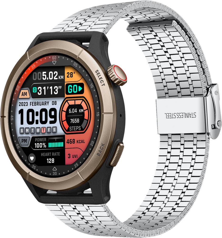 Браслет металлический Counic для Amazfit Cheetah Round/Cheetah Pro Silver (38450-59)