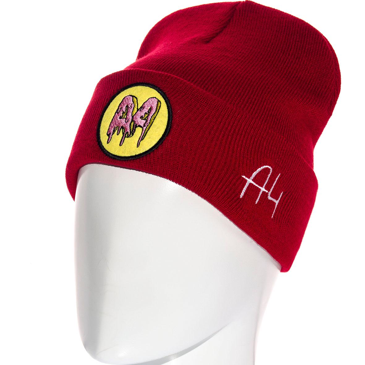 Шапка детская Sofi LDV21060 двойная с отворотом гладкой вязки S р. 53-54 Красный