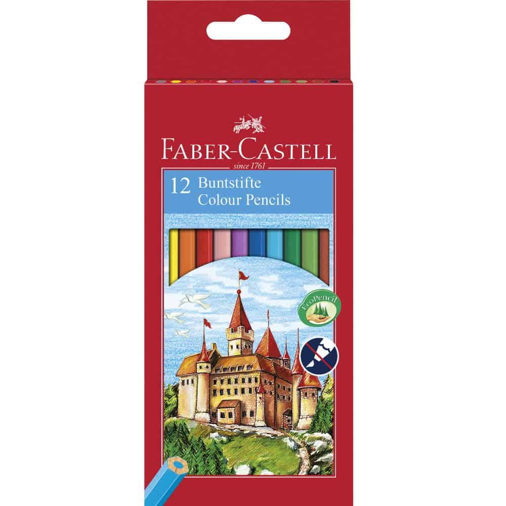 Набор цветных карандашей Faber-Castell картонный пенал 12 цветов (120112)