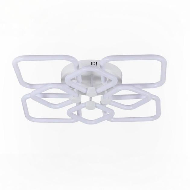 Люстра стельова світлодіодна Valeso G 2589/4+4 WT 144W з пультом з акриловими плафонами 3000K-6500K IP20 Білий (00000139102)