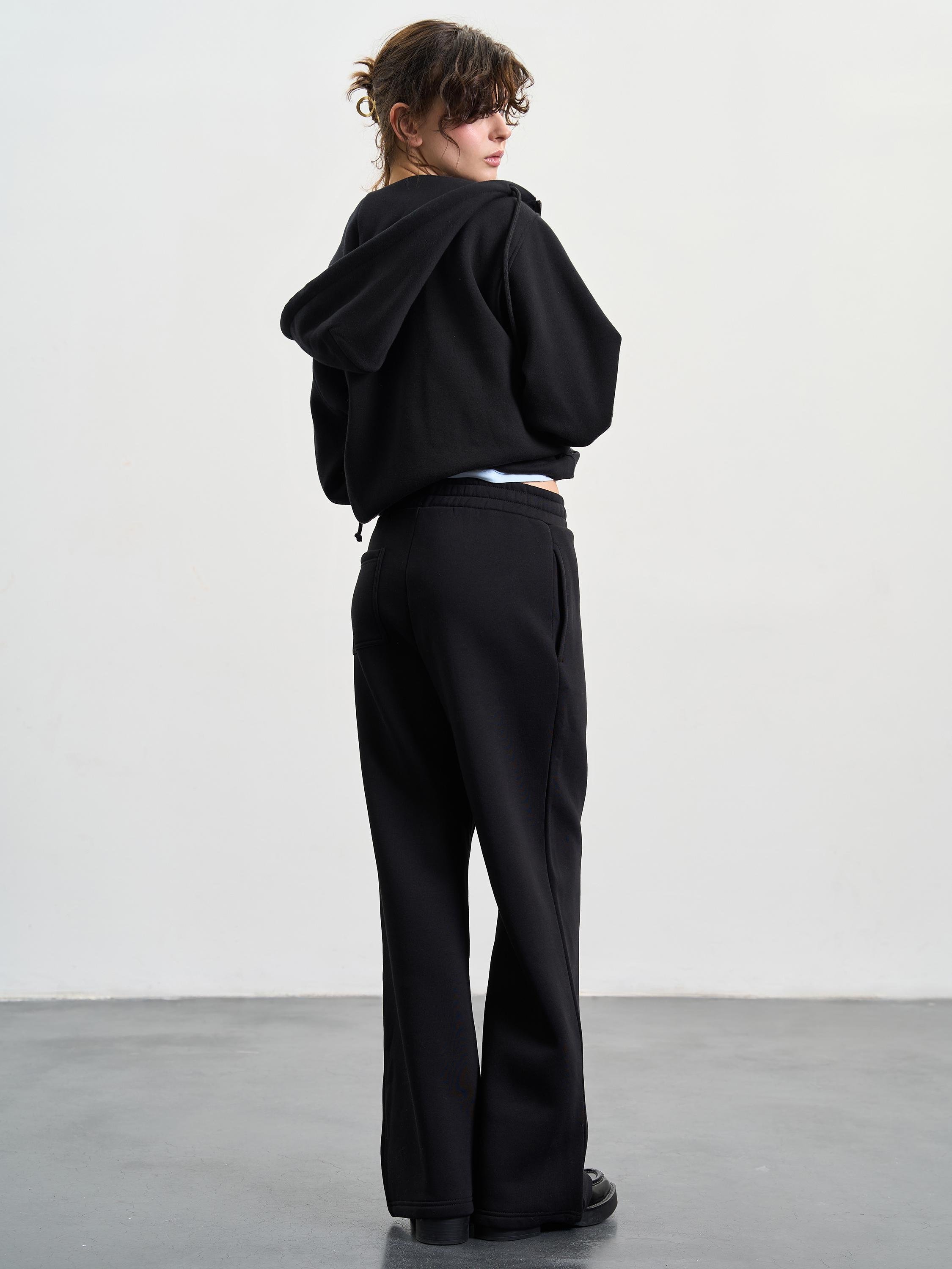 Зіп-худі жіноче утеплене зі спущеним плечем ROZA 240427 XL Чорний (4824005711275) - фото 5