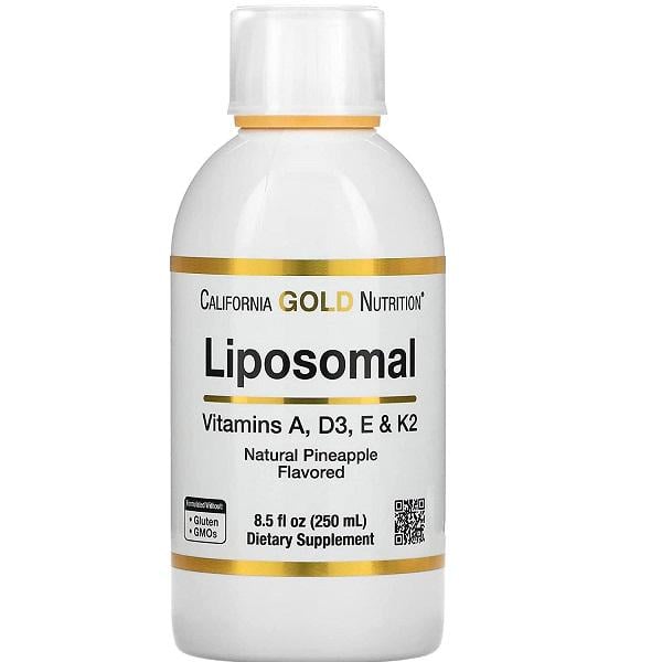 Мультивитамины California Gold Nutrition Liposomal Vitamin A D3 E & K2 250 мл 50 порций Pineapple
