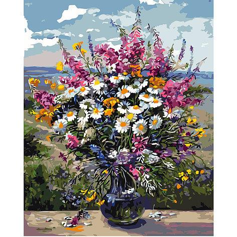 Набор для росписи по номерам Strateg Красочный букет полевых цветов 40х50 см (VA-1332-mt)